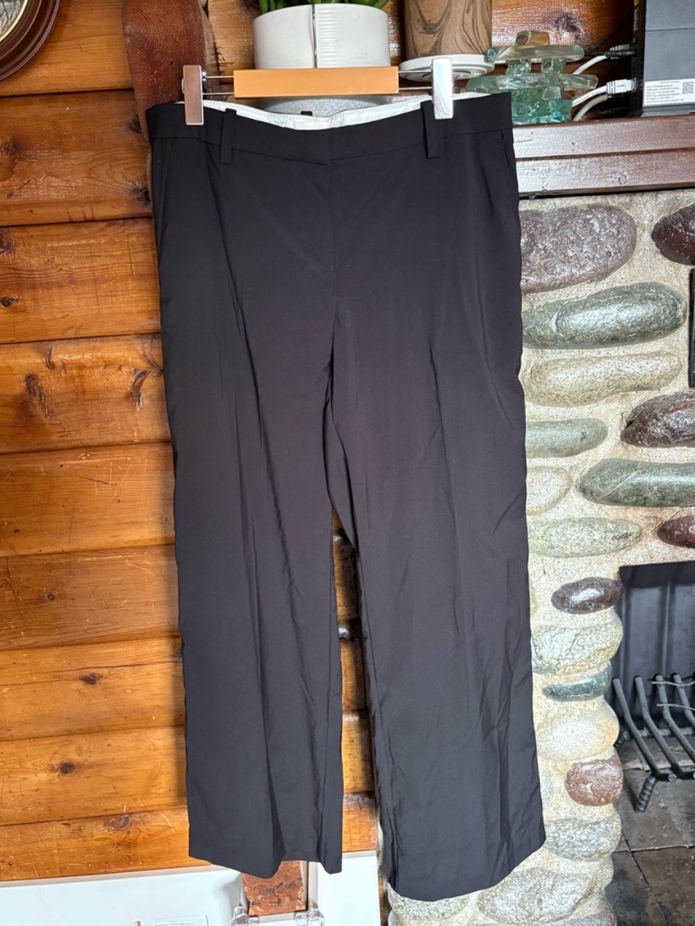 NWT H&M Black Tailored Wide Leg Trousers Light Weight Size 12 Pockets